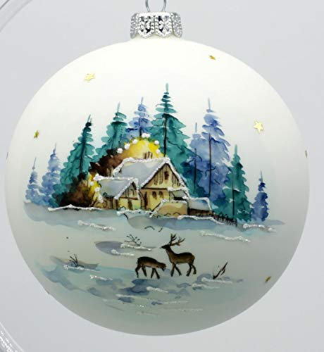 condecoro Christbaumkugel Winterlandschaft mit Hirsch D10