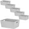 6x Ordnungsboxen - 15cm hoch - GRAU - 35x26x15cm - 11,5 Liter - DINA4 - Ordnungskorb - Schubladenorganizer Schublade - Organizerbox Ordnungssystem Kunststoff Aufbewahrung Bad Korb Schrank Schreibtisch