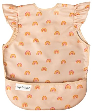 Tiny Twinkle Schmutzfestes Baby-Lätzchen (Ocean Life, Klein 6–24 Monate) | Leichtes Kleinkind-Lätzchen – Lätzchen für Babygeführtes Abstillen, Pflegeleicht & Maschinenwaschbar mit Ärmeln