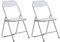 CLP 2er Set Klappstuhl Felix Gepolstert I Küchenstuhl Mit Metallgestell I Kunstleder PVC Sitz Gepolstert I Stühle Klappbar I Campingstühle, Farbe:weiß/Silber