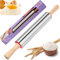 Nudelholz Edelstahl Teigroller, Drehbare Teigrolle, Nudelholz aus Edelstahl mit Holzgriffen, Ausrollstab Fondant Teigroller klein Nudelwalze Teigroller Silikon Rolling Pin Teigausroller Teigrolle