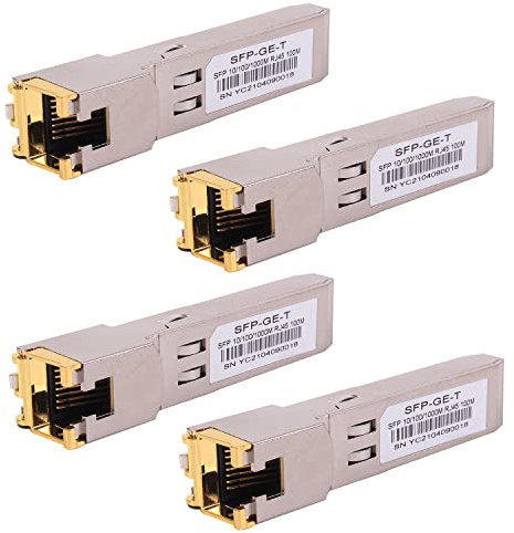 4PCS 1000BASE-T Gigabit SFP to RJ45 Copper Ethernet Module Transceiver for Cisco,Meraki,Ubiquiti,D/TP Link, Mikrotik S-RJ01,Supermicro,Netgear,Broadcom, 1.25G SFP-T CAT5E/CAT6 up to 100m