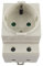 SchellCount Steckdose Schuko für Hutschiene 16A 230V 2P+E grau - Einbausteckdose für Verteilereinbau Schaltschrank Zählerschrank Schutzkontaktsteckdose für 35mm DIN Trägerschienenmontage Hutschiene