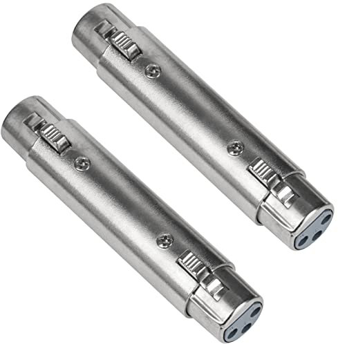 SHEEPPING XLR - Adaptador de audio hembra a hembra, micrófono de 3 pines, adaptador XLR hembra a hembra, 2 unidades