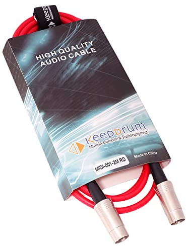 keepdrum MIDI-001 Midi-Kabel 2m Rot
