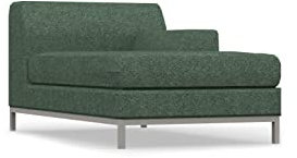 COMFORTLY Chaiselongue rechte Seite, Ersatzbezug, handgefertigt, kompatibel mit KRAMFORS Chaiselongue mit Armlehne rechts – nur Bezüge (strapazierfähig – grün)