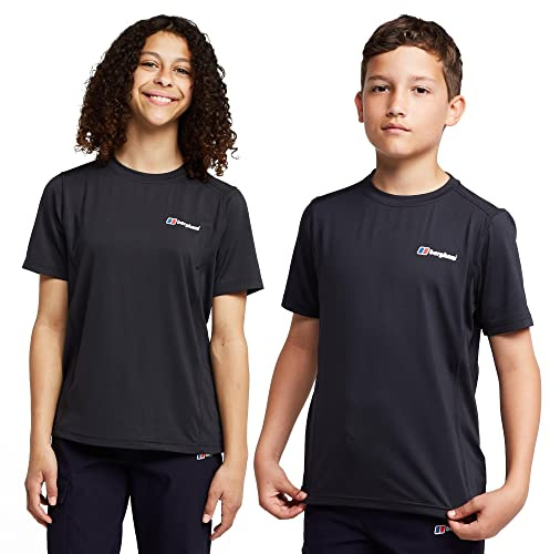 Berghaus Kids' Logo T-Shirt with Short Sleeves, Boys T-Shirt, Girls T-Shirt, Outdoors Clothing, Black, 3-4 Years