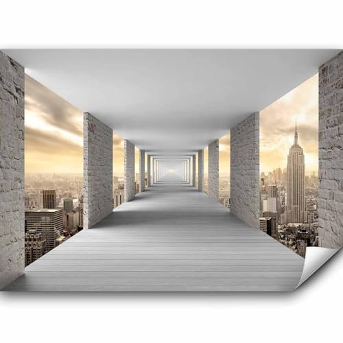 murando Fototapete Premium-Vlies 3d Effekt 300x210cm Foto Tapete Schlafzimmer Wohnzimmer Moderne Vliestapete XXL Wandtapete Motivtapeten Bildtapete 3d Effekt Wand Dekoration Flur New York Stadt City