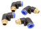 Lot de 4 raccords pneumatiques coudés 90° 1/4 vers 12 mm (R 1/4 - 12 mm)