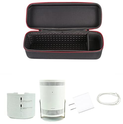 Carrying Case for Samsung The Freestyle Projector, Multifunctional Portable Zipper Travel Storage Bag with Battery Base Space