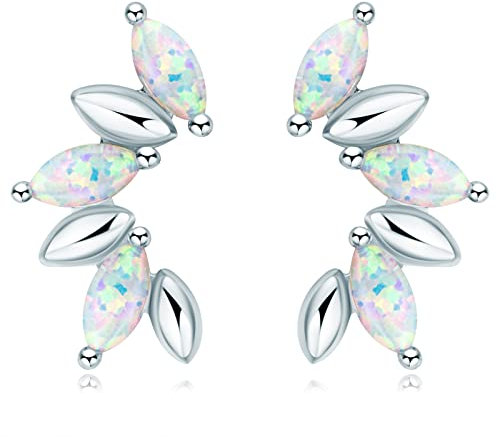 AINUOSHI Damen Ohrstecker 925 Sterling Silber Ohrringe Opal Schmuck Geschenk für Frauen Mama Oma Freundin Geburtstag Muttertagsgeschenk Valentinstag