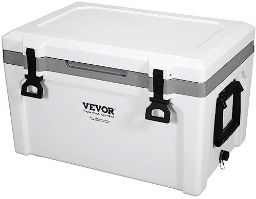 VEVOR Passive Kühlbox Eisbox 57,26 L, Isolierte Kühlbox Camping Thermobox 45-50 Dosen, Campingbox Kühlschrank mit einem Korb, Isolierung Kühlbox Tragbar, Eistruhe Cooler Multifunktional