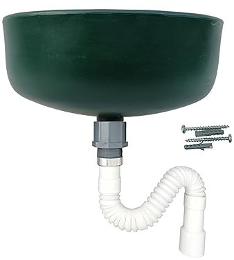 Varile Juego premium de lavabo de plástico para jardín y sótano, incluye accesorios (Verde)