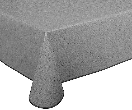 BEAUTEX Wachstuchtischdecke abwaschbar Leinenstruktur Grau Eckig 130x160 | Wasserundurchlässig, pflegeleicht, strapazierfähig, für Küche, Esszimmer, Balkon & Garten, ideal zum Basteln mit Kindern