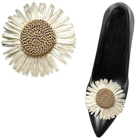TAMTAK Clip de Zapato de Mujer de tacón Alto extraíble DIY, 2 uds., abalorio de Flor Solar, Hebilla, Adornos para Zapatos, Clips de Zapatos Desmontables