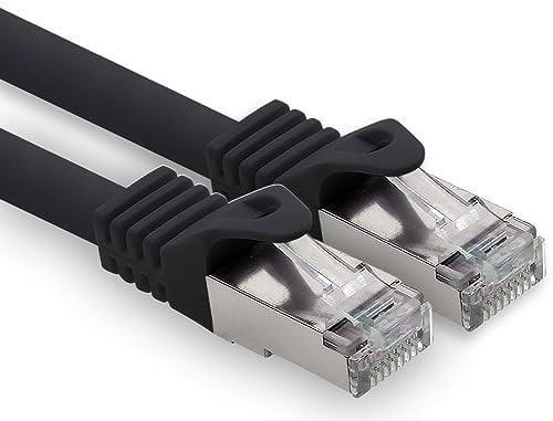 freiwerk 10 m – Nero – 1 cavo di rete CAT.7 Lan Ethernet Patch Cable S-FTP LSZH PIMF 10 GB s RJ45 maschio Cat6a