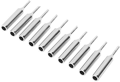 10Pcs Solder Iron Tip, Internal Silicone Caulking Tool, Soldering Iron TipsHeating, Cable Free Soldering Iron Conical Tip, 900M‑T‑2C Soldering Tips, Brass Material, for Welding