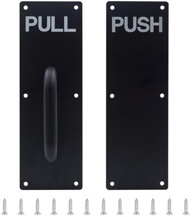 GINZER Ensemble de poignées de porte coulissante en alliage d'aluminium, poignées de porte coulissante robustes noires de 300 x 100 mm, parfaites pour garage, restaurant et lieu d'affaires