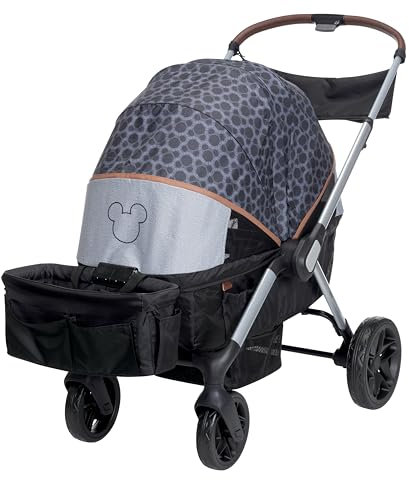 Disney Baby Summit Wagon Kinderwagen für 2 Kinder, inkl. abnehmbarer Babyschale und 2 Getränkehaltern, Mickey Mouse