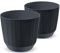 Tymar Blumentopf,Übertopf, 2er-Pack, Blumenübertopf aus Kunststoff, Matte, Runde Form (ø 20 cm, (2pack) Anthrazit)