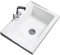 Lavandino per Lavanderia da Bagno in Ceramica Lavandino Rettangolare a Vaschetta Singola per Fattoria con Lavatoio Installazione a Semi-Incasso (Colore : Bianca, Dimensioni : 62x53cm)