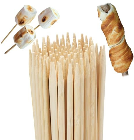 Relaxdays Pack de 200 Brochetas Madera, Pinchos Cocina, Pinchitos Parrilla, Verduras, Carnes, Chuches, Bambú, 90 cm, Natural