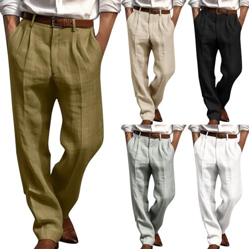 WOXIHUAN Homme Pantalon à Plis Pantalon à Jambes Larges Pantalons de Couleur Unie Trousers Décontracté pour Hommes Pants avec Poches Pant Pantalón Casual Pantalon Mode Haute Qualité
