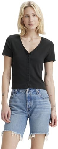 Levi's Damen T-Shirt Muse Tee mit V-Ausschnitt, gerippt