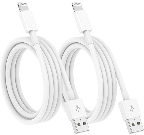 2 m 2 unidades cable iPhone original Apple certificado MFi,Cable carga iPhone USB Lightning 2 metros rápido compatible con iPhone 14 13 12 11 Pro Max/Mini/XS/8/7/6 Plus/SE/iPad