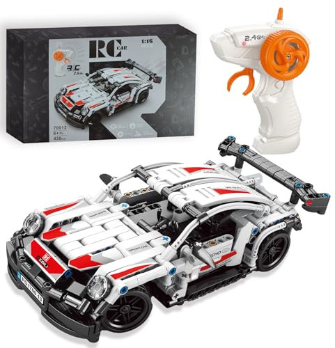 Voiture Rc F1 À Partir De 8 Ans Compatible avec Lego Technic, Modèle Blanc 420 Pièces 1:16 avec Télécommande 2,4g Hz, Cadeau d'anniversaire Parfait pour Les Enfants De 10 11 12 13 14 15 Ans