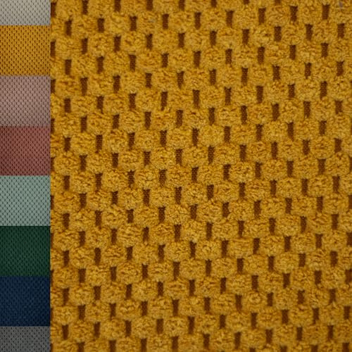 MAGAM-Stoffe Barcelona weicher Deko Polster Taschen Cord Samt Meterware ab 50cm (02. Gelb)