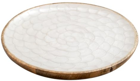ORIGEN Home Decor Plato Grande Cajas Y Bandejas | Plato Blanco Ovalado - 3x28x28cm