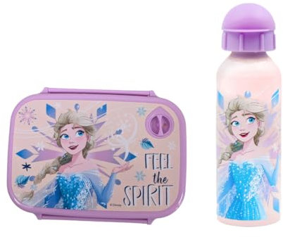 My sweety pop - Juego de comida - Caja de merienda + botella - Caja de almuerzo - Hidratación - Para niños - Guardería - Kindergarten - Escuela - Vacaciones - Comida - Idea de regalo (Frozen -