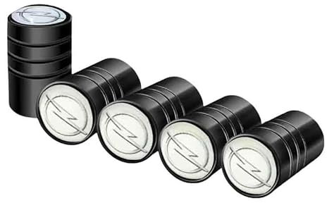 KSCZCB Auto Ventilkappen für Opel Astra J 2009-2015, Reifenventilkappen Ventilabdeckung Valve Cap Mit Dichtung Korrosionsbeständig Reifenwechsel Valve Zubehör,Black