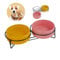 Elevated Ceramic Dog Bowl Set, Double Raised Dog Bowls with Metal Stand, Dog Food and Water Bowl Set, Pet Feeding Bowls for Cats and Small Dogs, Set of 2 Bowls,16.23 OZ, 400 ML Each (Pink+Yellow)