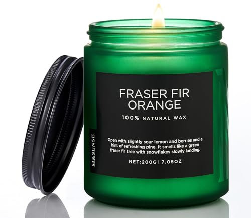 M&SENSE Duftkerze im Glas – Sojawachskerze Jasmin und Sandelholz 200g | Blumiger und Holziger Duft | 50 Stunden Brenndauer | Natürliche Aromatherapie-Kerze für Meditation und Entspannung