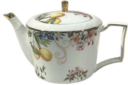 Tetera de taza de café con personalidad creativa de 1000 ml, juego de té inglés de cerámica vintage, limón fresco, olla de estilo europeo