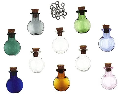 HAMPPLIES 10stücke Kleine Glasflaschen Mit Korken Bunte Mini-glasgefäße Für -projekte Hochzeiten Und Party-dekorationen Vielseitige Mini-fläschchen Für Und Kreative Bastelarbeiten