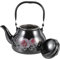 Amosfun Tetera esmaltada vintage con mango escaldado, diseño retro japonés para agua caliente y té suelto, hervidor seguro, elegante para amantes del té e inauguraciones de la casa