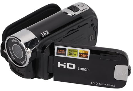 Fuhjythy 16MP Digital Camcorder 1080P Full HD DV Camcorder Digital Video Camera Degree Rotation Screen 16X Night Zoom Easy to Use
