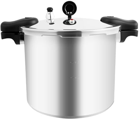 QIERF Olla a presión Pressure Cooker Canner con calibrador de presión de gran capacidad, 23 L, solo para cocinas de gas, cocinas eléctricas y hornos eléctricos
