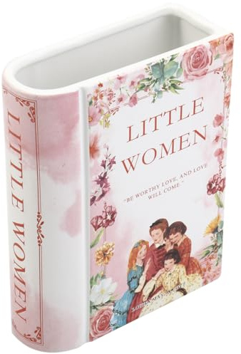 KRYSTHIA Buchvase aus Keramik, Buchvasen für Blumen, Buchförmige Vase für Tulpen, moderne Blumenvasen für Wohnzimmer, Büro, Couchtisch, Bücherregal Dekor