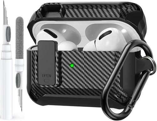 OTOPO Schutzhülle für Airpods Pro 3 mit Verschlussclip, robuste Apple Airpods Pro 3. Generation Hülle 2025 für Männer und Frauen, gepanzerte stoßfeste iPod Pro3 Gen Schutzhülle mit Reinigungsset