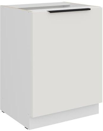 Kuechen-preisbombe Küchen Unterschrank 60 cm Küche ARIA Weiss Ultra matt + Weiss matt, hochwertige Fronten mit Anti Fingerprint Beschichtung Küchenzeile Küchenblock