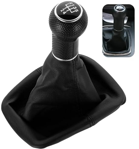 Zerabidpro Schaltsack Schaltmanschette Schwarz Schaltknauf 5 Gang 23mm,Kompatibel mit VW Golf 4 IV, Inklusive Rahmen, Einfache Plug & Play Montage, Ersatzteilnummer 1J0711113