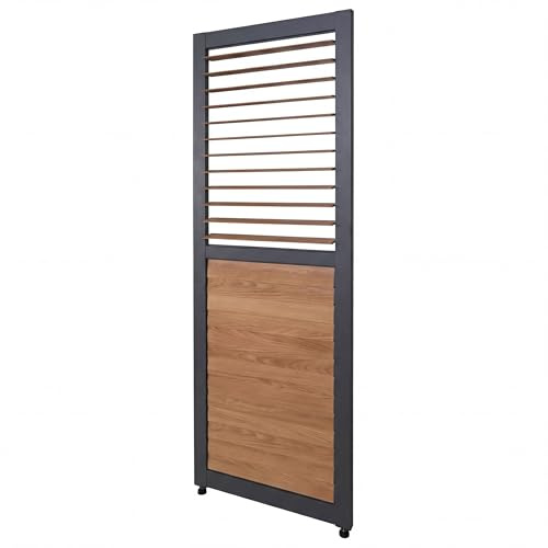 BERLINLODGE Lamellenwand für Pergola | HxB 220x68 | Lamellenpaneel Modul Paneel Seitenwand | Anthrazit | Holzoptik | Aluminium
