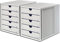 HAN Schubladenbox SYSTEMBOX 1450 mit 5 geschlossenen Schubladen für Formate bis C4 (lichtgrau / 2er Pack)