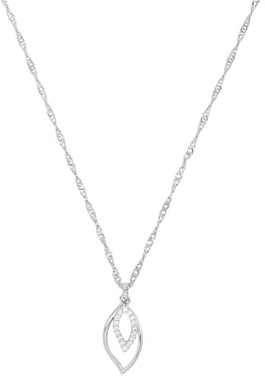 Amor Kette mit Anhänger 925 Sterling Silber Damen Halsschmuck, mit Zirkonia synth., 45 cm, Silber, Kommt in Schmuck Geschenk Box, 2016420