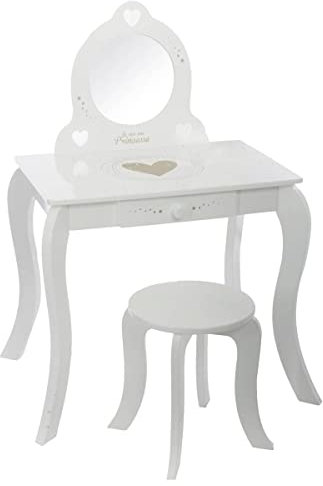 Atmosphera - Schminktisch und Hocker für Kinder weiß - Weiß