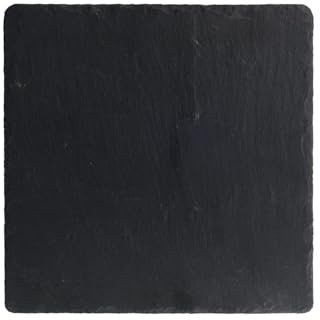 H&H Ardesia Set 6 Piatti Quadrati, Nero, 25x25x0.5 cm